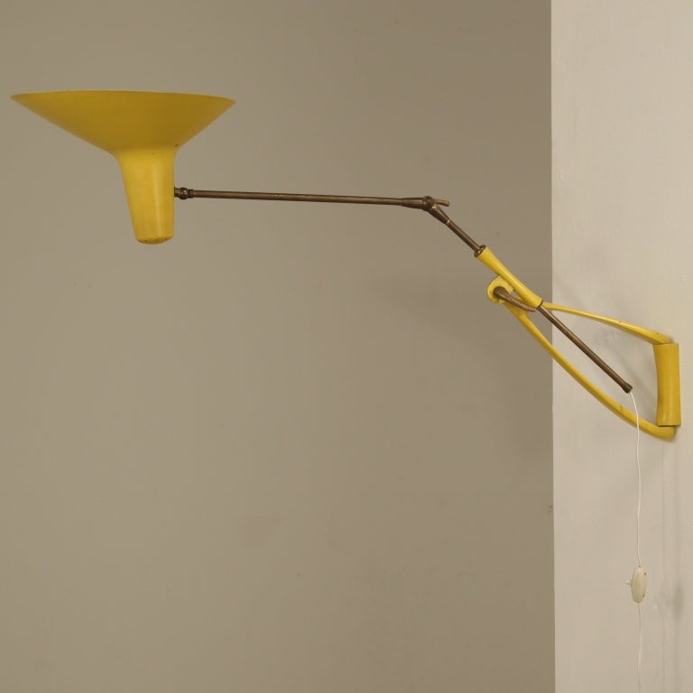 Stilnovo Kite Lamp In Yellow, 1950s