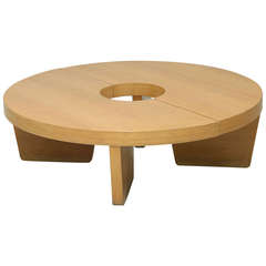 Harvey Probber Nuclear Coffee Table in Blonde Mahogany