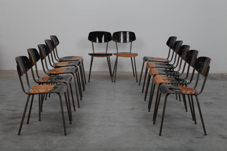 Mid-Century Modern Set of 12 Aero Chairs, Reworked by Atelier Markus Friedrich Staab