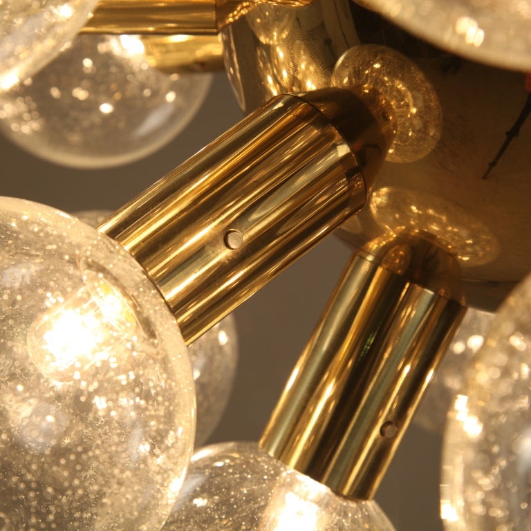 Several Robert Haussmann Brass Sputnik Pendants Holding Twenty Eight Bulbs For Sale 3