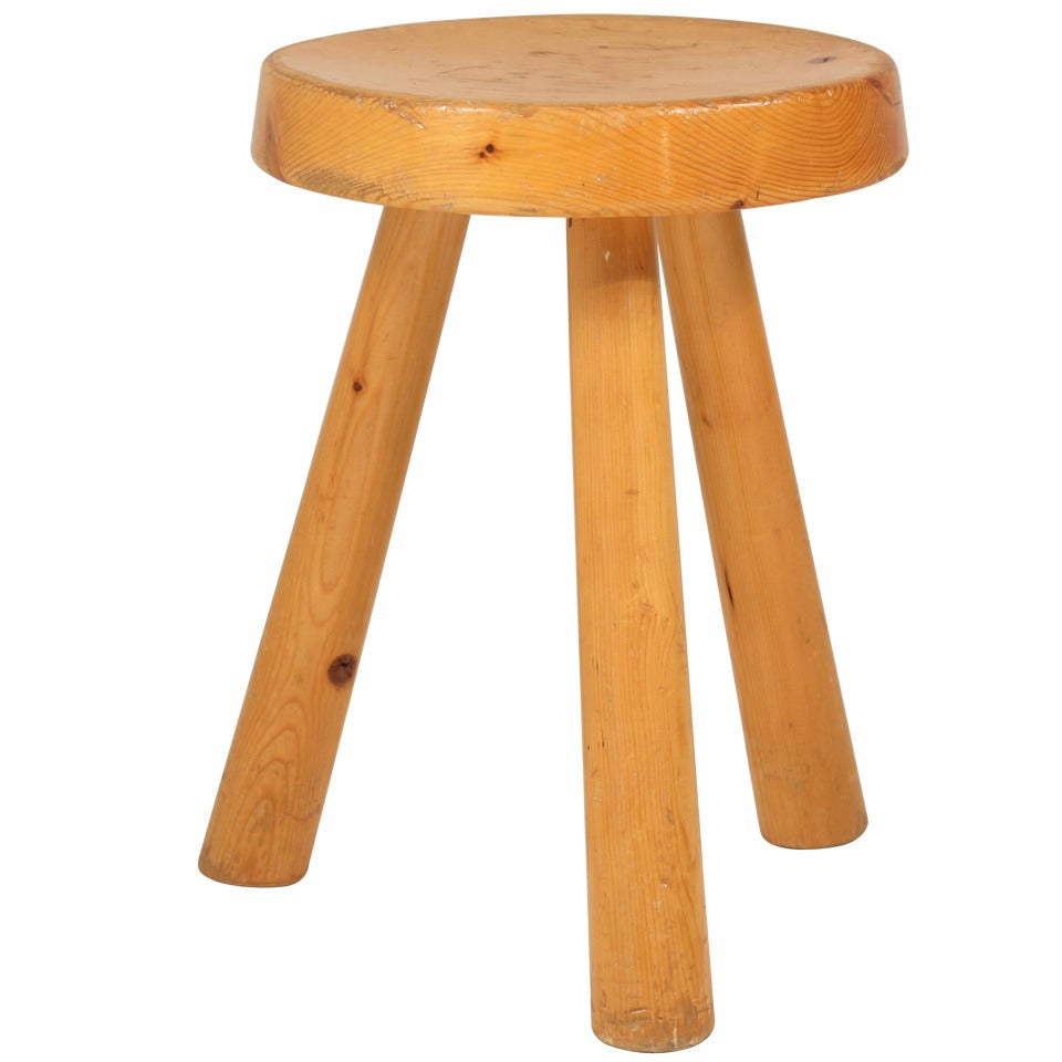 Charlotte Perriand tripod stool for Les Arcs For Sale