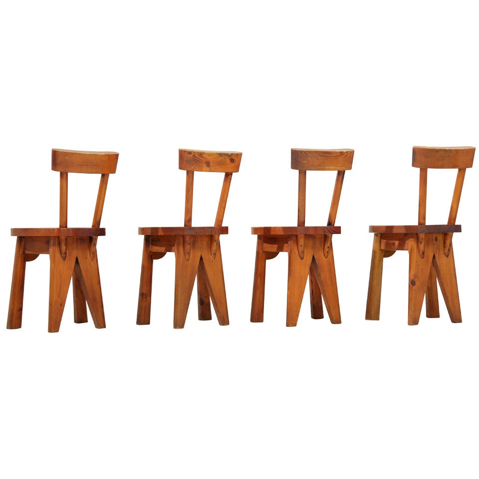 Set of Four Campagne de La Maison Chairs For Sale