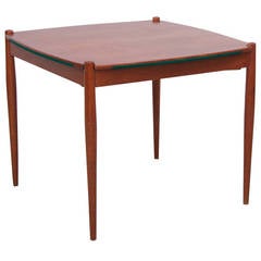 Gio Ponti Mahogany Wood Poker or Dining Table Made by Fratelli Reguitti