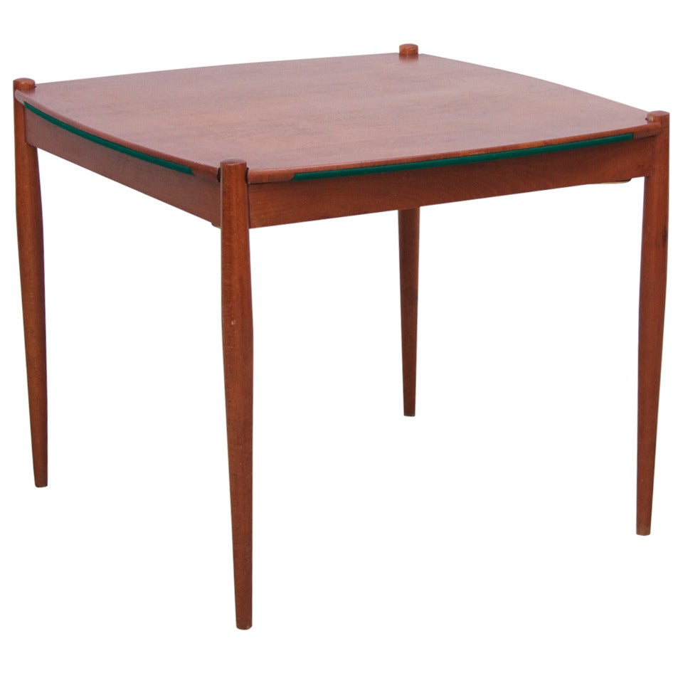 Gio Ponti Mahogany Wood Poker or Dining Table Made by Fratelli Reguitti For Sale