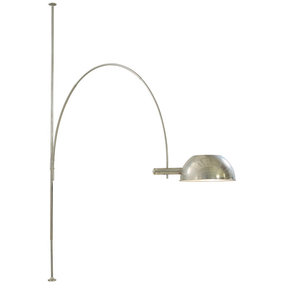 Ceiling to Floor Lamp by Florian Schulz with Adjustable Arc, Germany, 1970s For Sale