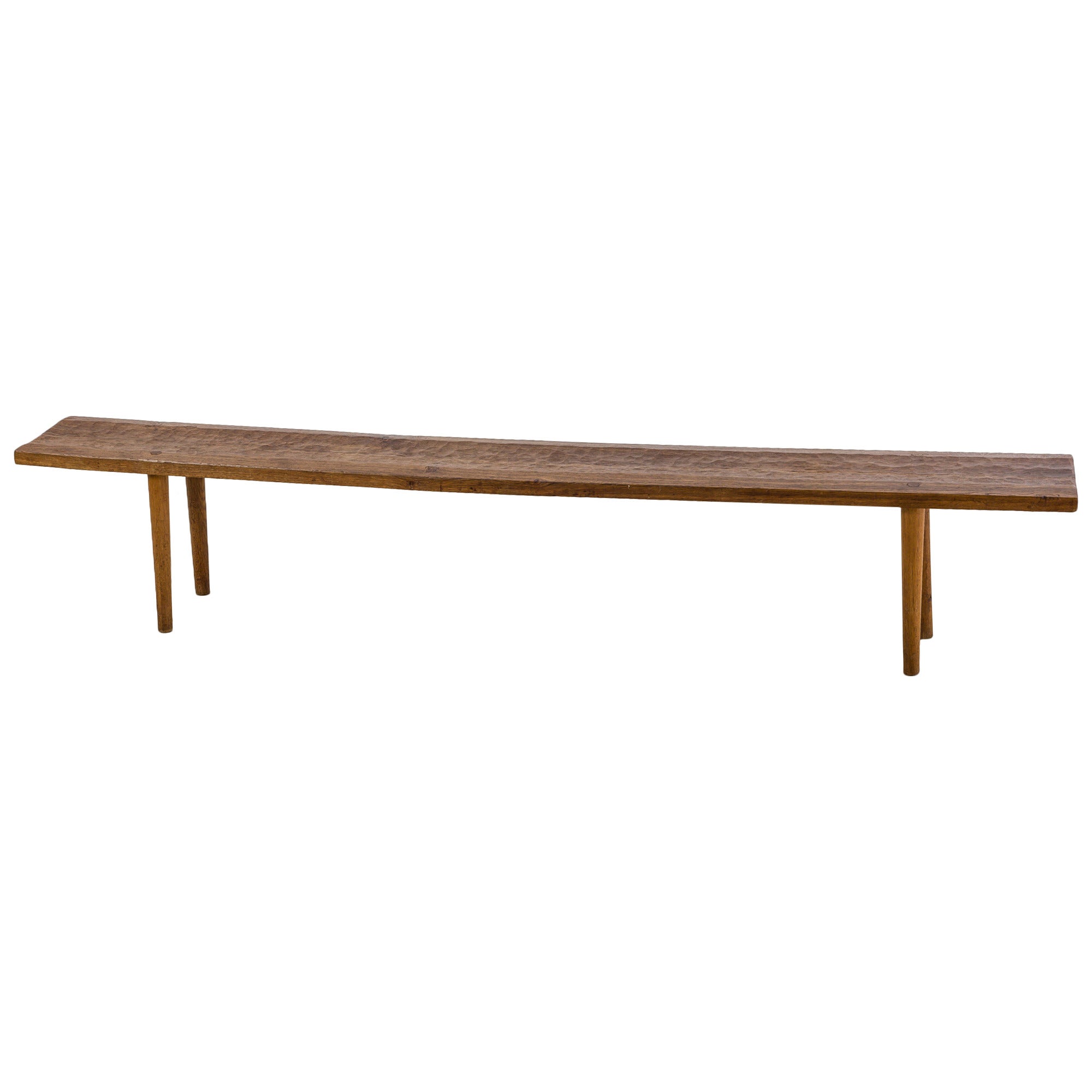 Jean Touret Oak Bench for Marolles, France, 1950s For Sale