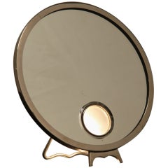 Illuminating Brot mirror in chromed bronze