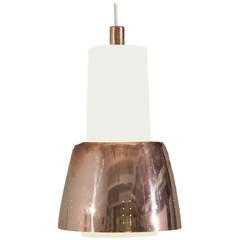 Paavo Tynell Valaisin Idman Lamp with Red Copper Shade, Finland, 1950s