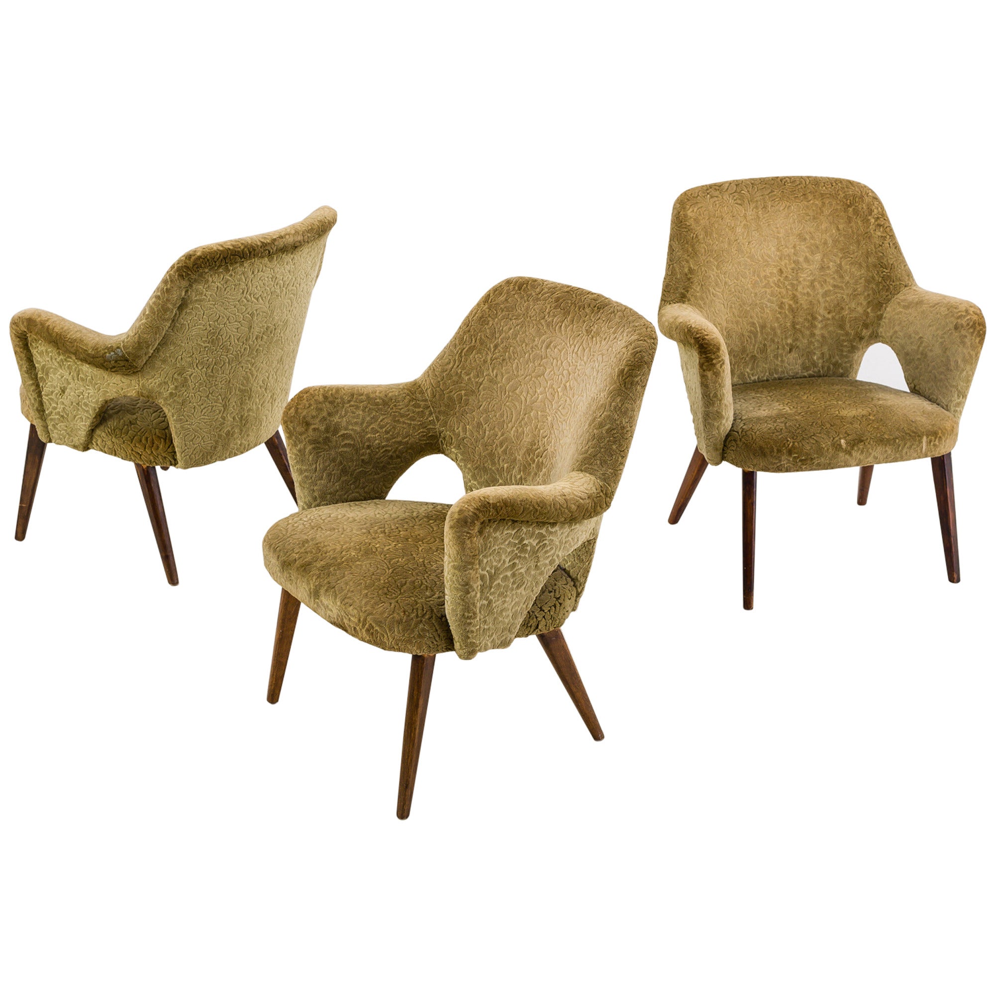 Three Carl-Gustav Hiort af Ornas Armchairs, Finland, 1950s For Sale