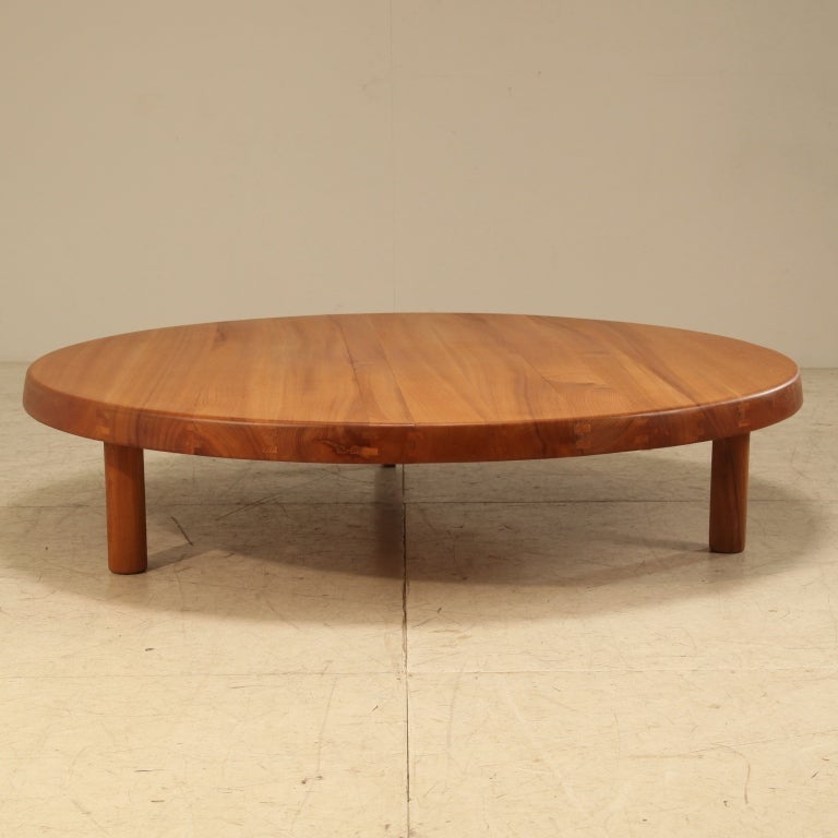 Mid-20th Century XXL Solid Wooden Sidetable by Pierre Chapo