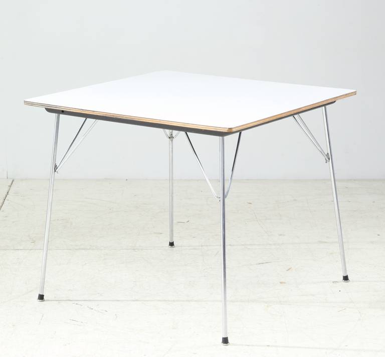 Eames Folding Dtm Table With White Laminated Top Usa 1950s For A Charles Ray Eames Dtm Table For Herman Miller The Has White