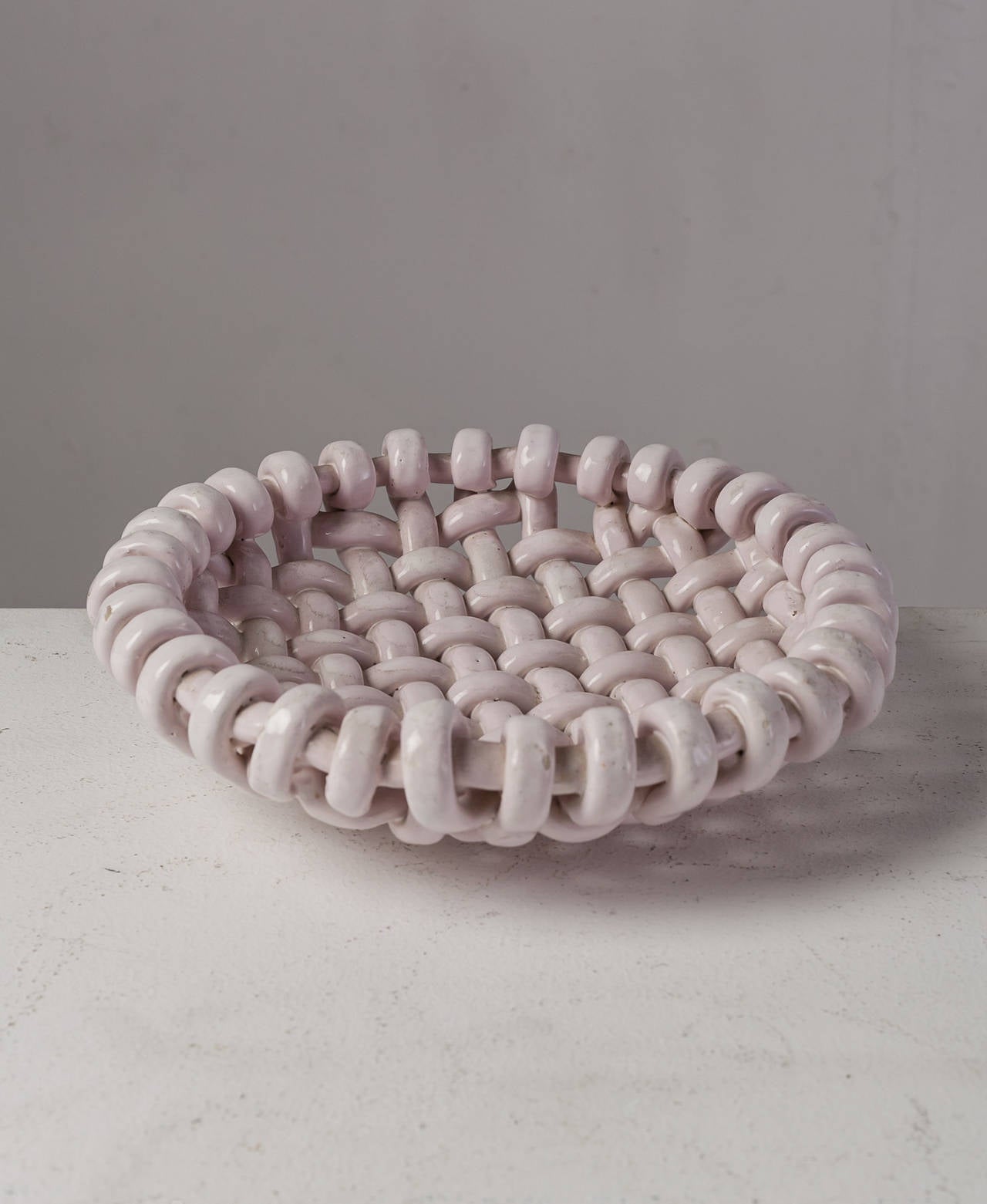 Jerome Massier Pale Pink Ceramic Bowl, Vallauris, France, 1960s