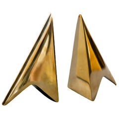 Pair of Carl Auböck Bookends in a Patina and Polish Brass Mix