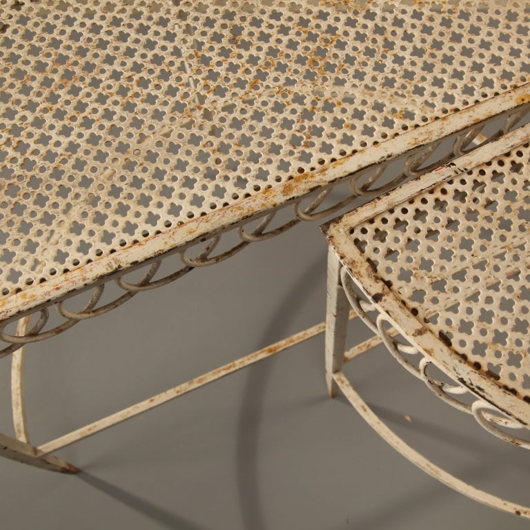 Pair Outdoor Mategot Semi Round Sidetables