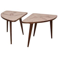 Set of 2 Berthold Muller Mosaic Coffee Tables
