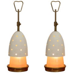 Pair of Angelo Lelli bedside lamps for Arredoluce, Italy, 1950s