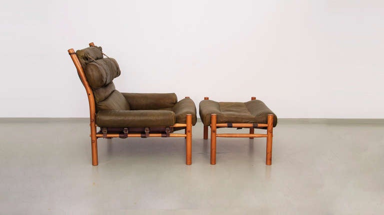 Danish Inka Lounge Chair and Ottoman by Arne Norell
