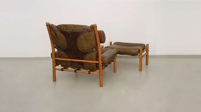 Inka Lounge Chair and Ottoman by Arne Norell In Excellent Condition In Maastricht, NL