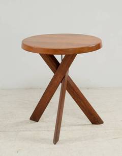 Rare  SFAX Gueridon table by Pierre Chapo, 60 cm