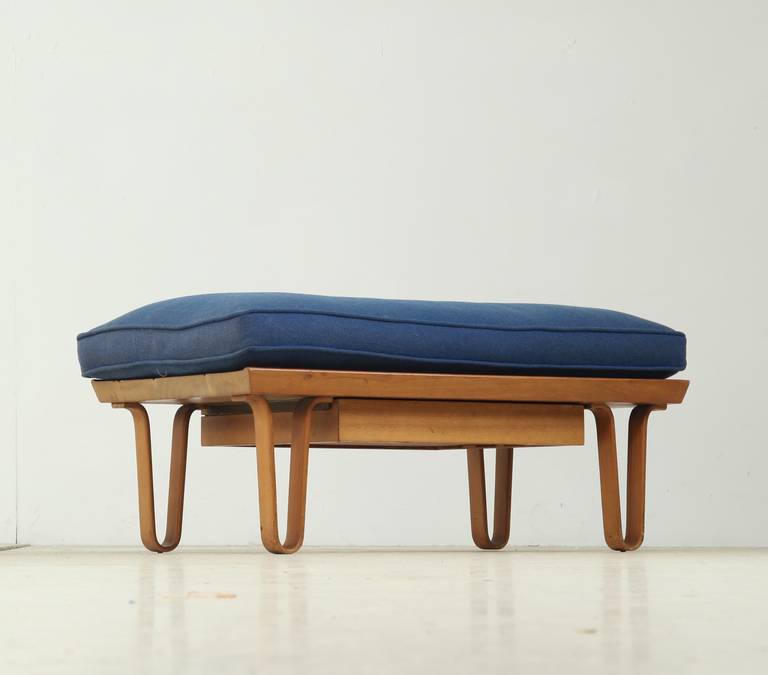 Rare Short 'Long John' Bench with Drawer by Edward Wormley for Dunbar