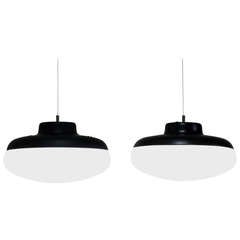 Pair black and white Stilnovo UFO lamps