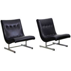 Set of 2 Slipper chairs designed by Milo Baughman for Thayer Coggin