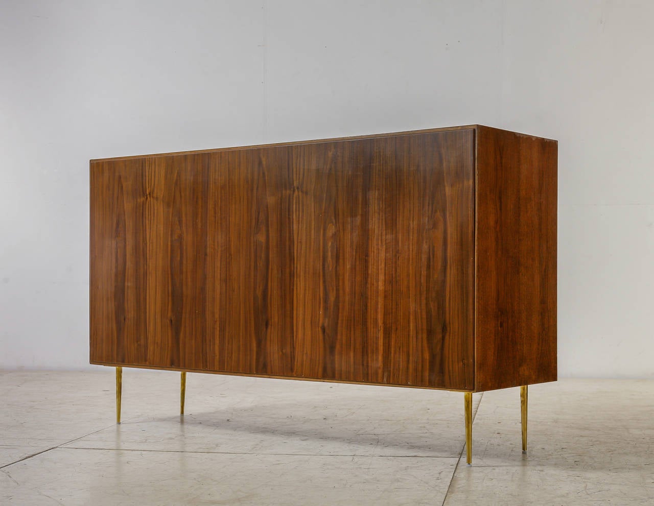 Mid-20th Century Edward Wormley Woven Credenza with Brass Legs and Details for Dunbar, 1950s For Sale