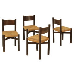 Set of 4 Charlotte Perriand Courchevel chairs
