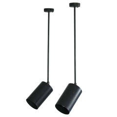 Pair of Black Ceiling Spotlights