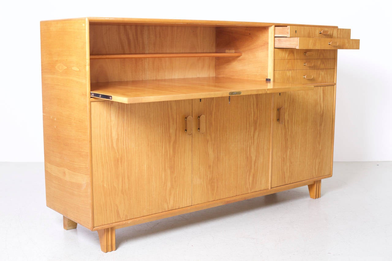 Mid-Century Modern Axel Larsson Cabinet 1935 in Ash by Bodafors Möbelfabrik For Sale