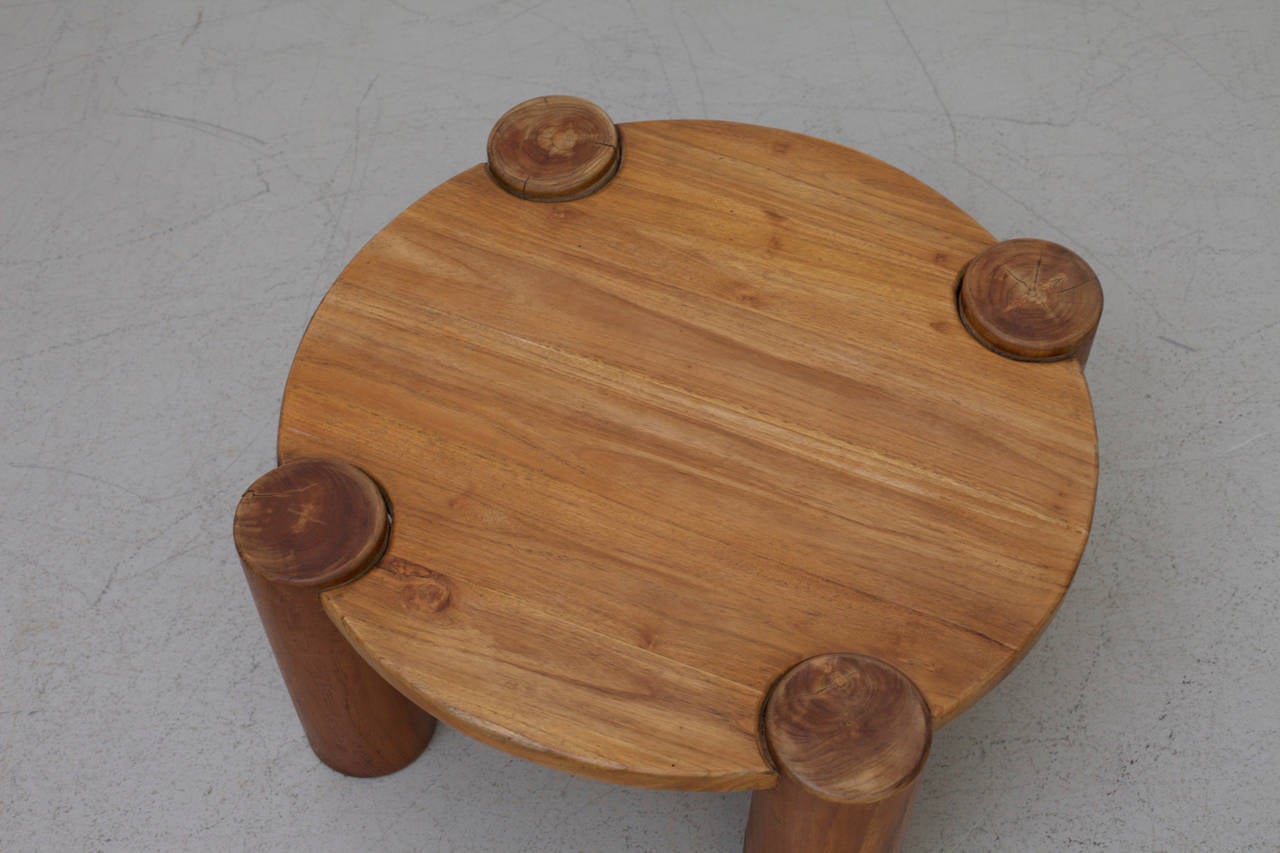 Mid-Century Modern Heavy Solid Wood Coffee Table For Sale