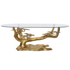 Rare Free Form Willy Daro Brass Coffee Table