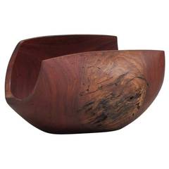 Large Turned Burlwood Bowl 7