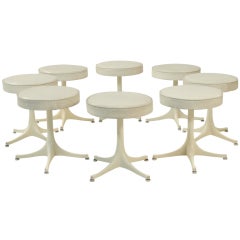 Set of 8 George Nelson stools in white - 4 available