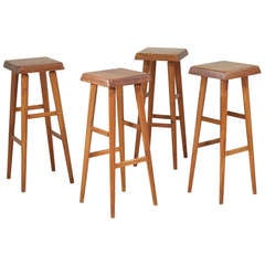 Set of Four S-01-C Barstools by Pierre Chapo