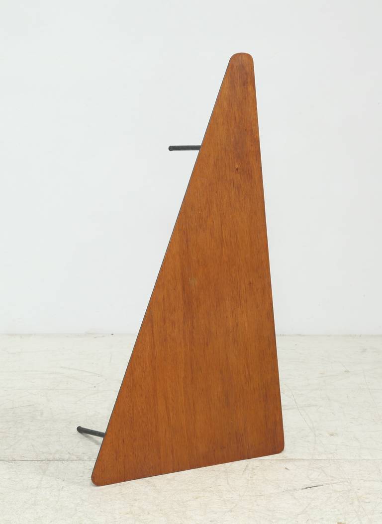 American Rare Early 1950s Triangle-Shaped Coffee Table For Sale