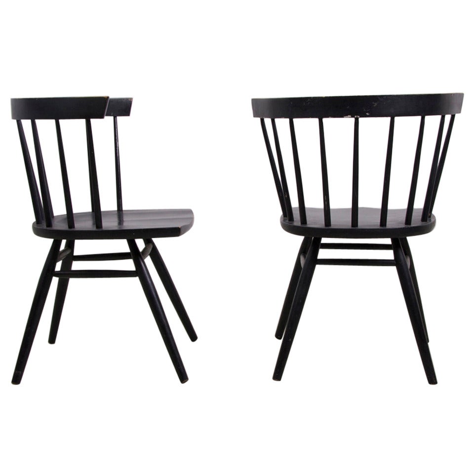 Pair of Straight Chairs by George Nakashima for Knoll