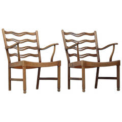 Early Pair of Ole Wanscher Armchairs