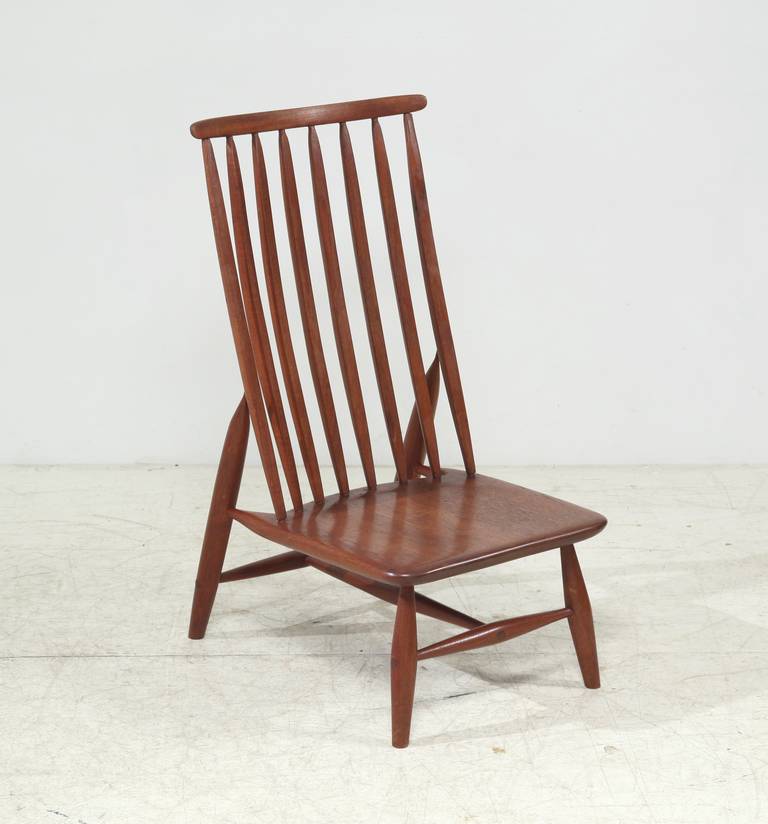 Handcrafted and Sculptural Wooden High Back Chair For Sale at 1stDibs