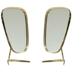Pair Indentical Brass Vanity Mirrors Pair Indentical Brass Vanity Mirrors