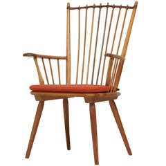 Architectural Arts and Crafts Chair by Albert Haberer for Hermann Fleiner