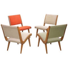 Set of 4 Jens Risom Lounge Chairs by Vostra