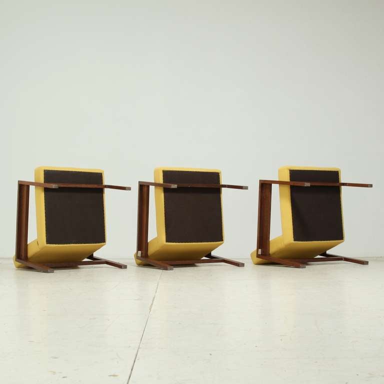 Dutch Set of Three Hein Stolle Chairs in Wenge, Netherlands, 1960s For Sale