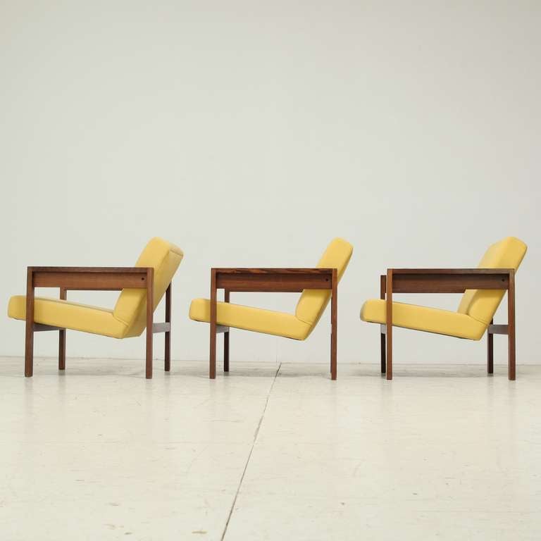 Set of Three Hein Stolle Chairs in Wenge, Netherlands, 1960s In Good Condition For Sale In Maastricht, NL