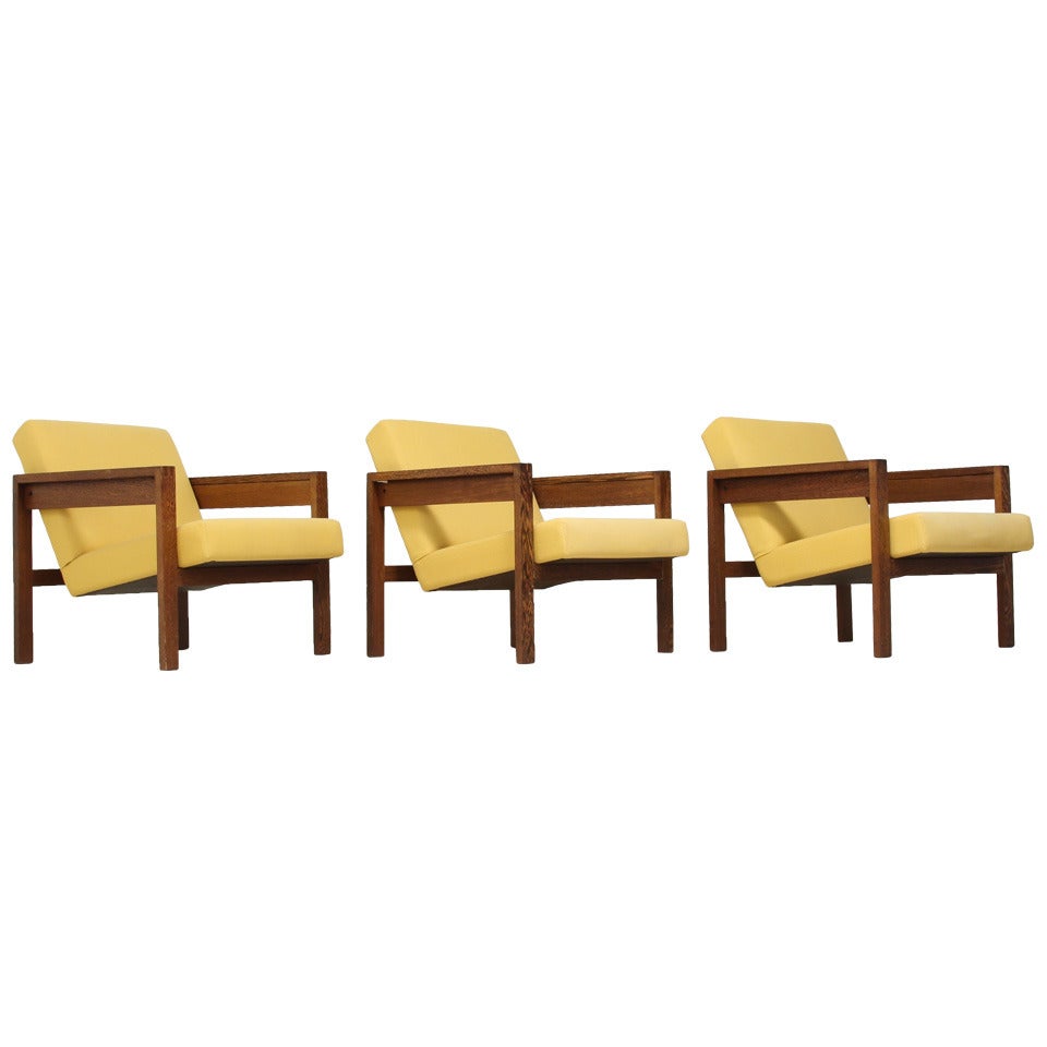 Set of Three Hein Stolle Chairs in Wenge, Netherlands, 1960s For Sale