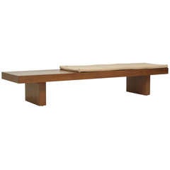 Bench by Milo Baughmann with Original Wooden Knotted Seatpad