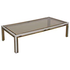 Brass and Chrome Coffee Table by Romeo Rega from the 1970s Italy Brass and Chrome Coffee Table by Romeo Rega from the 1970s Italy