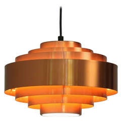 Jo Hammerborg Ultra copper pendant for Fog 
Morup, Denmark, 1960s