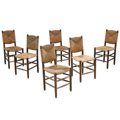 Set of Six Charlotte Perriand Bauche Chairs