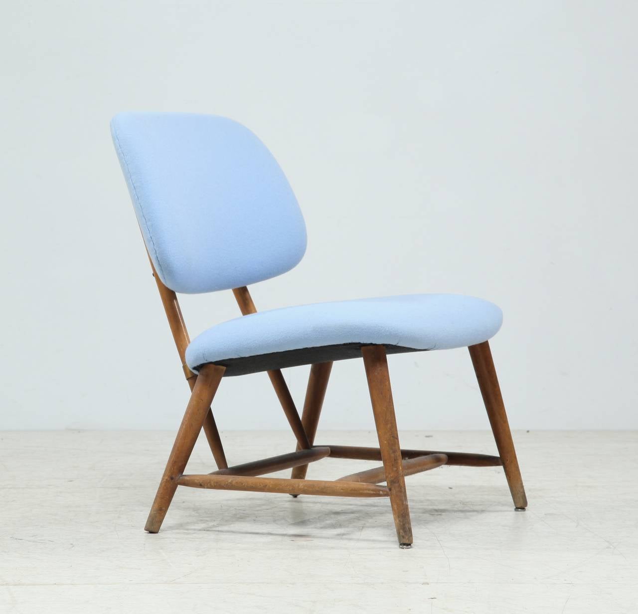 Scandinavian Modern TV Chair by Alf Svensson in Powder Blue